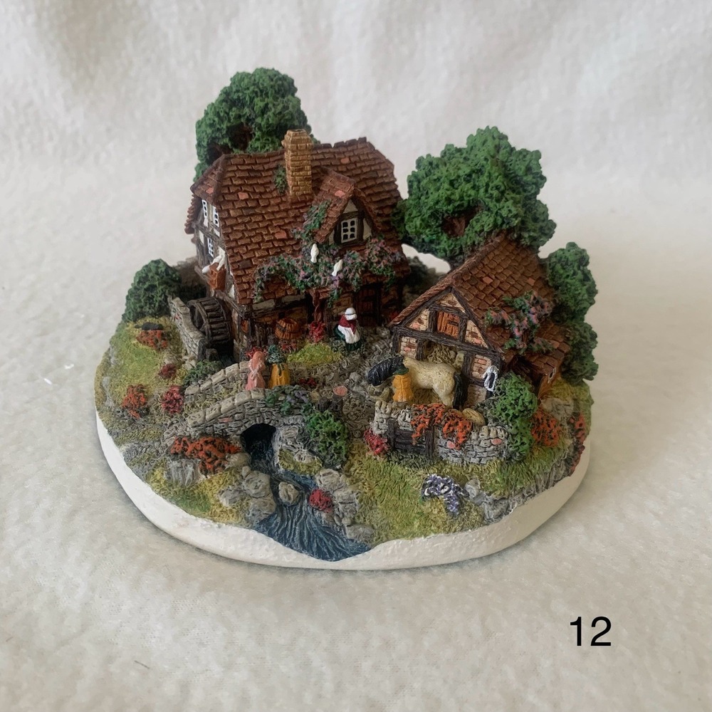 Old Mill Cottage Scene Country Village Collection Danbury Mint Jane Hart 1994